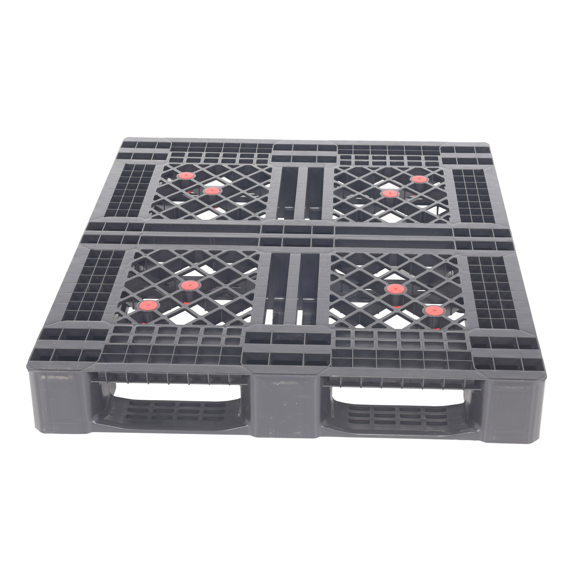 Vestil High-Density Polyethylene Pallet - 48in. x 40in. x 12in., Black, Open Top, 4-Way Entry, Model# PLP4-4840-BLACK